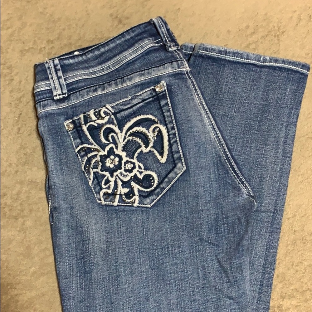 Red Rivet Jeans - Picture 2 of 4